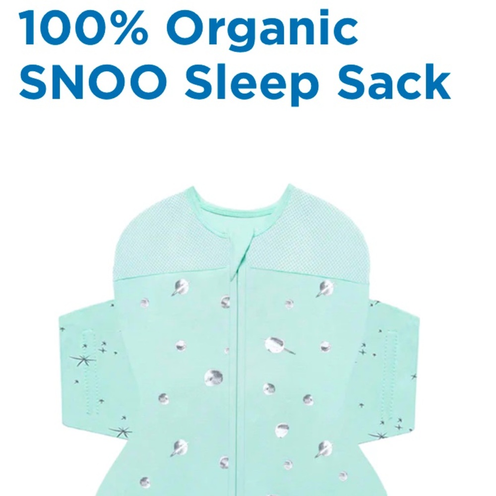 SNOO Happiest Baby Sleep Sack Swaddle - Size Small - Teal Planets print